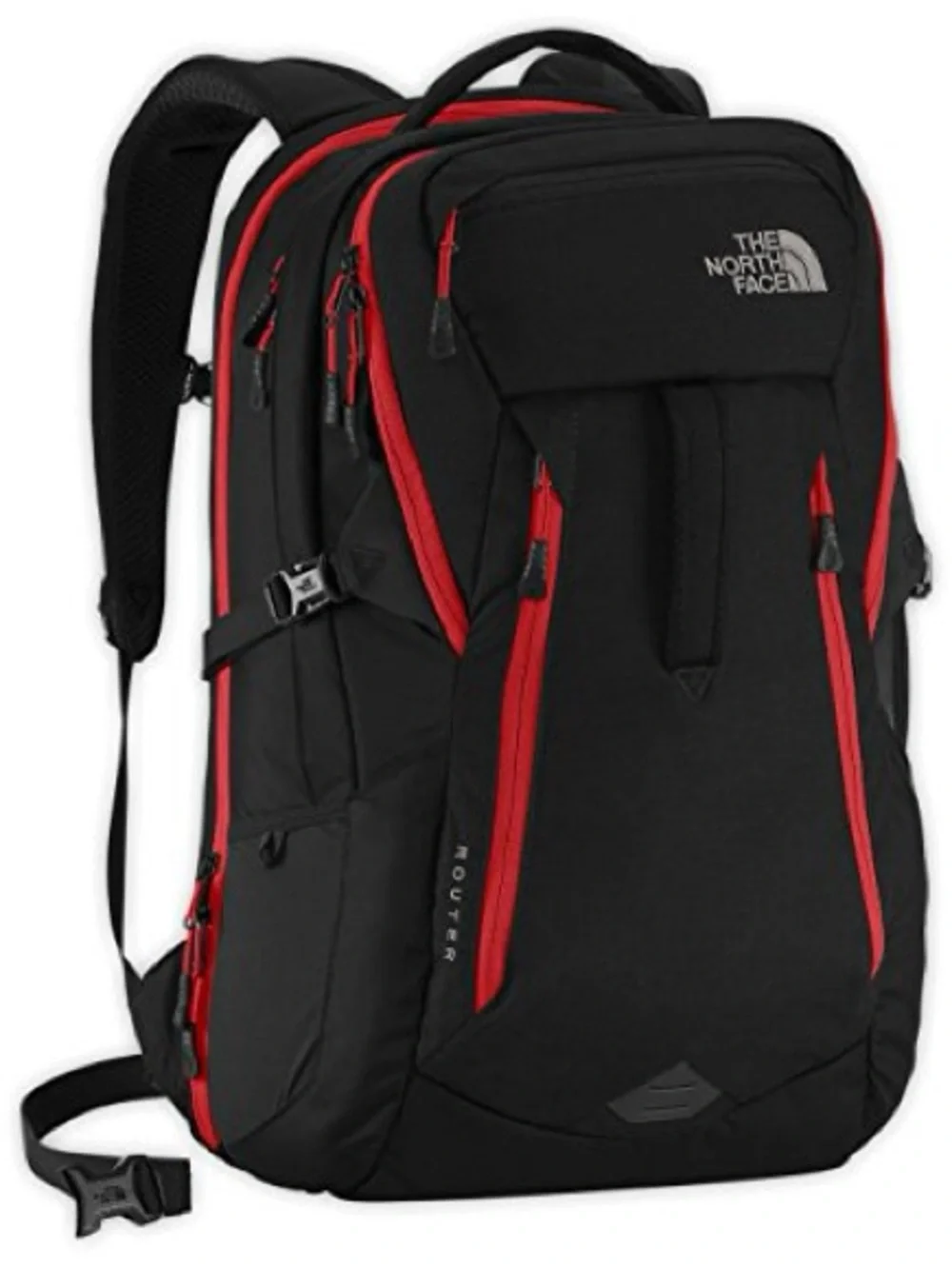 The North Face Router Transit 41L Laptop Travel Backpack Black Red